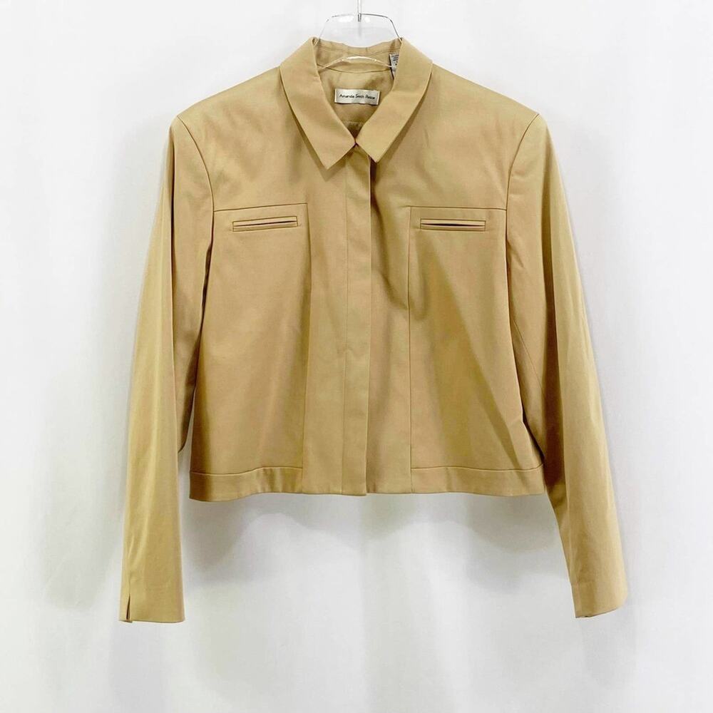 AMANDA SMITH PETITE Vintage 90s Tan Collared Jacket